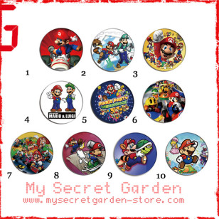 Super Mario Bros - Pinback Button Badge Set 1a or 1b ( or Hair Ties / 4.4 cm Badge / Magnet / Keychain Set )